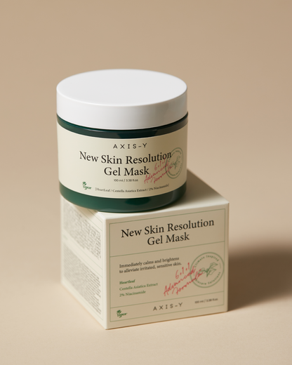 Axis-Y New Skin Resolution Gel Mask jar with box packaging