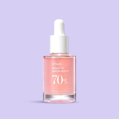 bottle of Anua peach 70% niacinamide serum