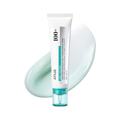 Anua PDRN Hyaluronic Acid 100 Moisturizing Cream 60ml Korean face moisturizer with salmon PDRN, collagen, squalane and multiple hyaluronic acids for deep hydration, plumping and radiant skin in UAE.