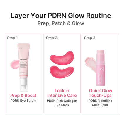 Medicube PDRN Pink Collagen Jelly Eye Mask 6 Pairs with Salmon DNA PDRN, Collagen and NAD+ for under-eye puffiness, hydration, dark circles and fine-line care in UAE.
