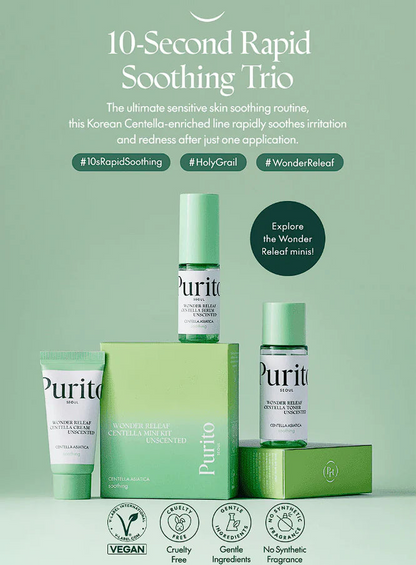 Purito SEOUL Wonder Releaf Centella Mini Kit Unscented, Centella Asiatica Soothing purito seoul