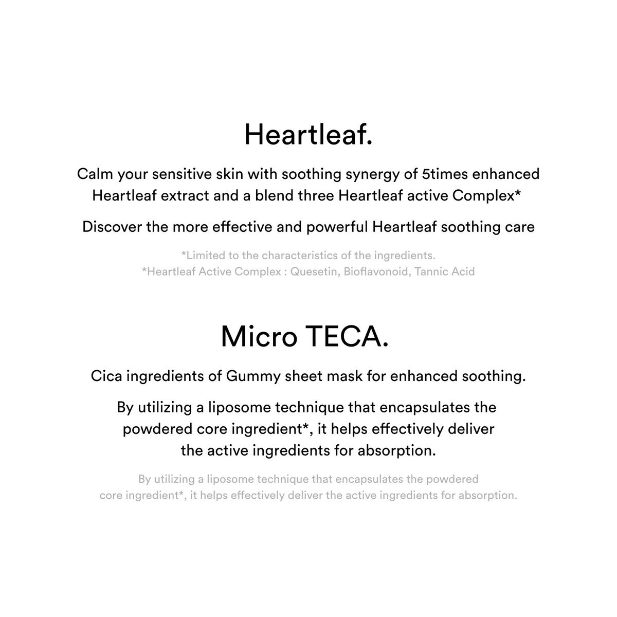 benefits for Heartleaf and Micro TECA products