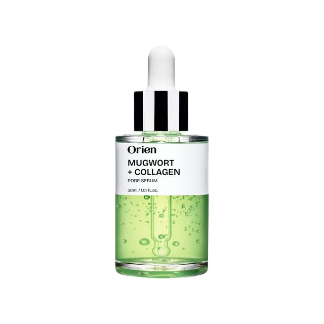Orien Mugwort and Collagen Pore Serum 30ml Korean facial serum for visible pore care, hydration, smoother texture and firmer-looking skin in UAE.