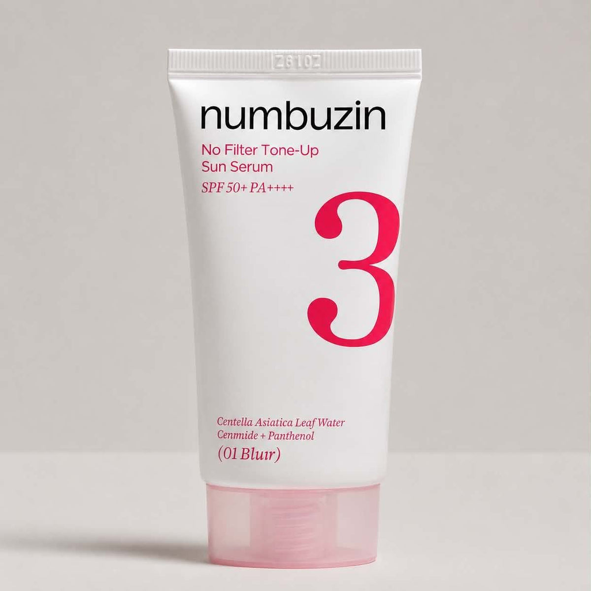 Numbuzin No.3 No Filter Tone-Up Sun Serum 01 Blur SPF50+ PA++++ 50ml beige Korean sunscreen for pore blurring, semi-matte tone-up and daily UV protection in UAE.