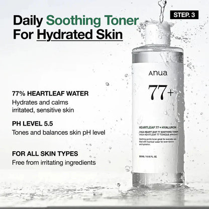 Anua Glass Skin Essential Set, Your 4-Step Routine to Radiant, Poreless Skin | Full-Size Kit Anua