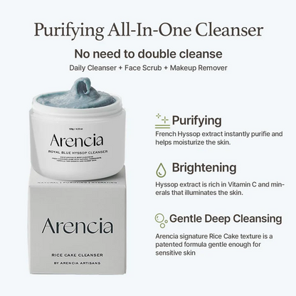 Arencia Blue Hyssop Rice Mochi Cleanser 120g Arencia