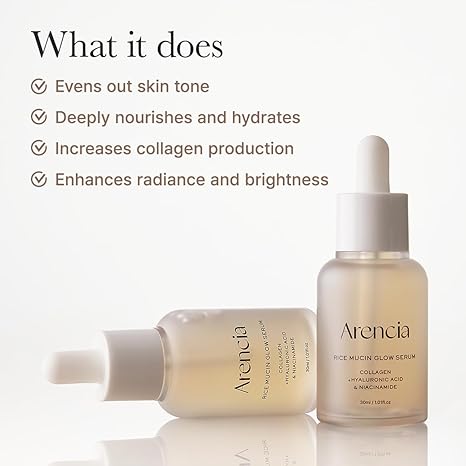 Arencia Rice Mucin Glow Serum 30ml rice ferment collagen hydrating glow serum UAE