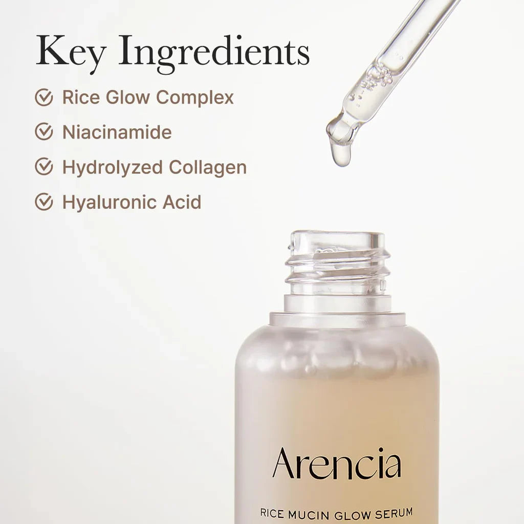 Arencia Rice Mucin Glow Serum 30ml rice ferment collagen hydrating glow serum UAE