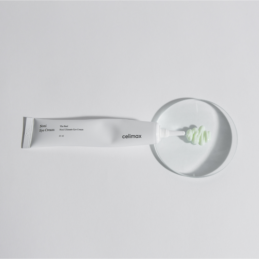 celimax Noni Ultimate Eye Cream dispensed out on a petri dish
