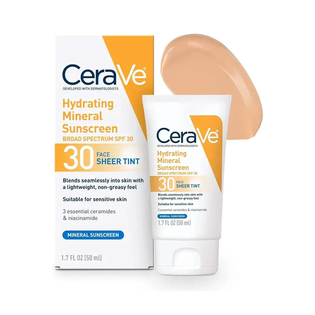 CeraVe Tinted Sunscreen with SPF 30 | Hydrating Mineral Sunscreen With Zinc Oxide & Titanium Dioxide 50ml CeraVe