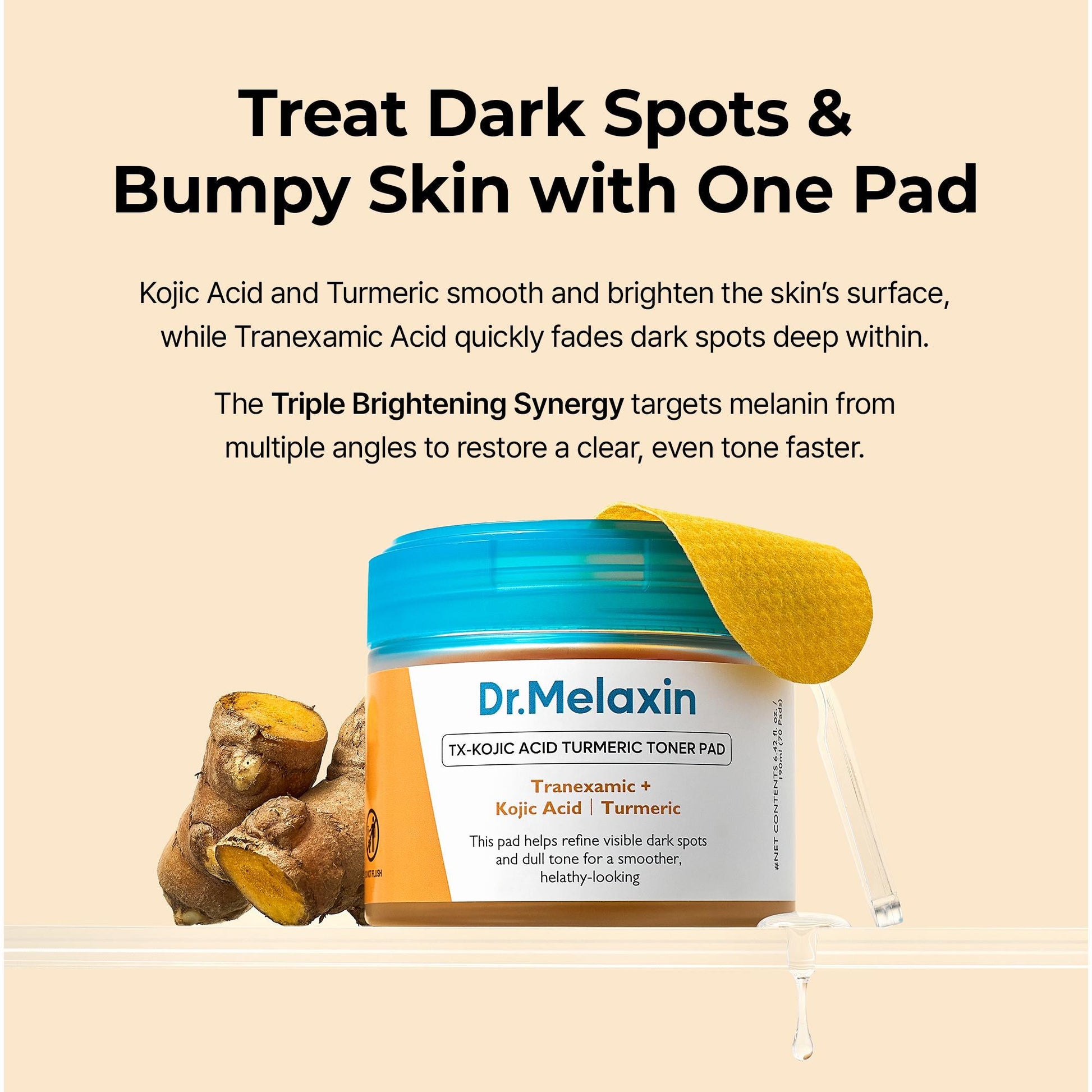 Dr. Melaxin TX Kojic Acid Turmeric Toner Pads 70 Pads UAE