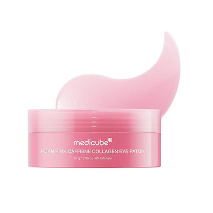 Medicube PDRN Pink Caffeine Collagen Eye Patch 60 patches for dark circles puffiness and firming UAE