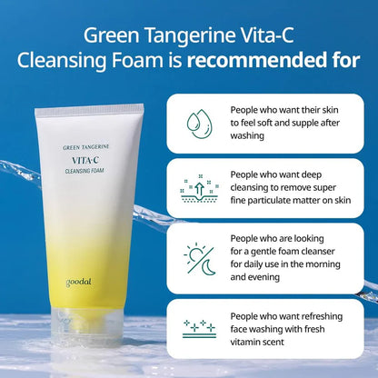 Goodal Green Tangerine Vita C Cleansing Foam 150 mL tube bottle