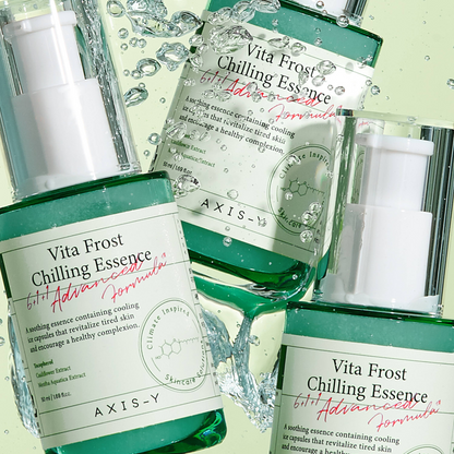 multiple bottles of Axis-Y Vita Frost Chilling Essence