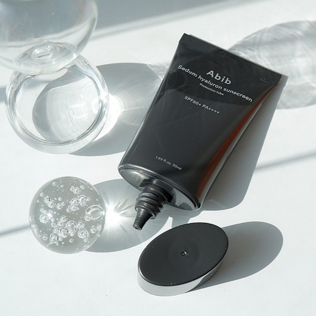 open tube of Abib Sedum Hyaluron Sunscreen Protection