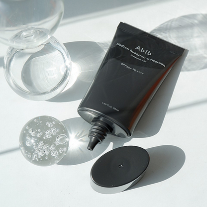 open tube of Abib Sedum Hyaluron Sunscreen Protection