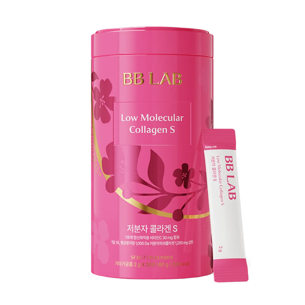 BB LAB Low Molecular Collagen S Korean hydrolyzed fish collagen powder supplement with Vitamin C in 30 daily sachets for beauty and wellness support available in UAE.