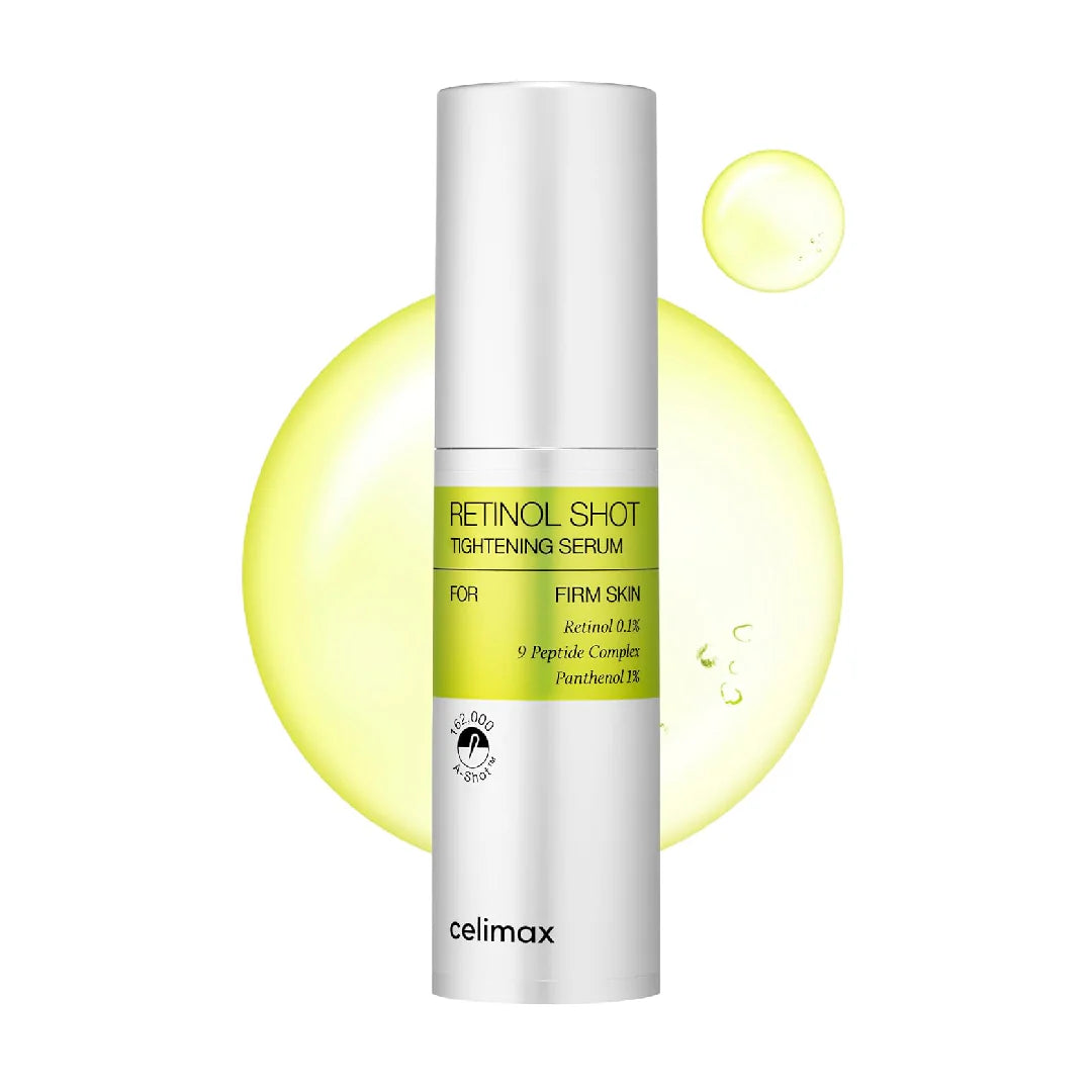 A bottle of Celimax Retinol Shot Tightening Serum 