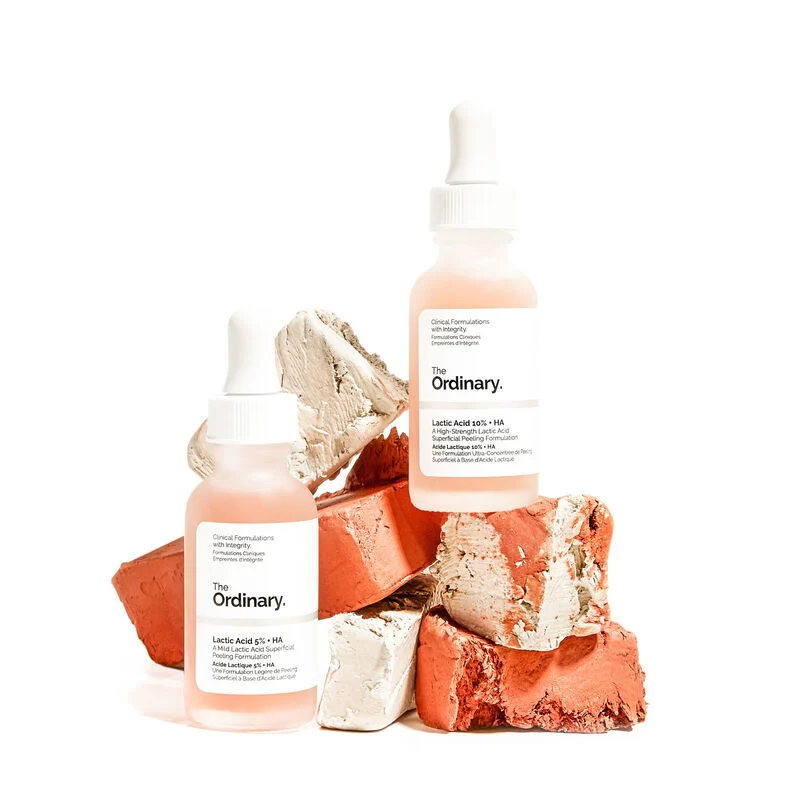 two bottles of The Ordinary Lactic Acid 5% + HA Serum