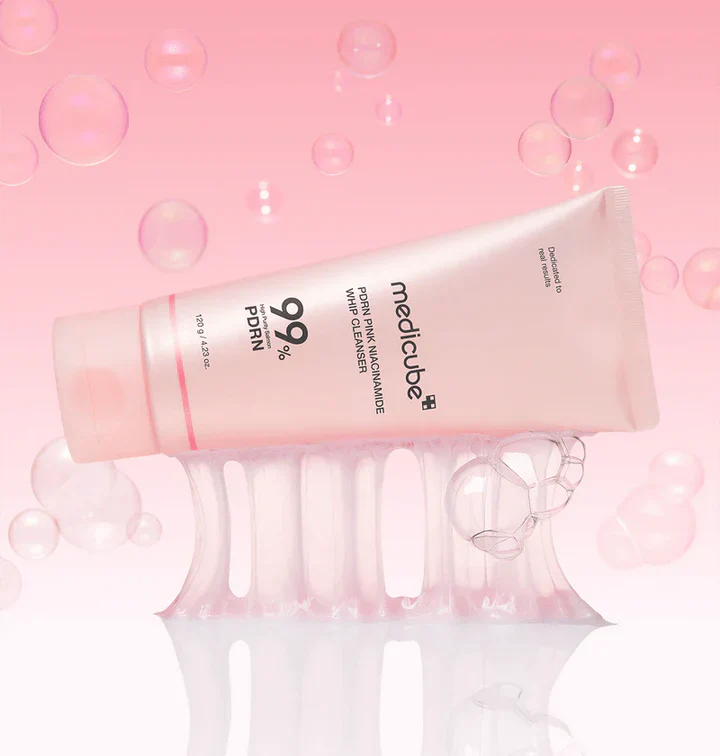 Medicube PDRN Pink Niacinamide Whip Cleanser tube bottle 