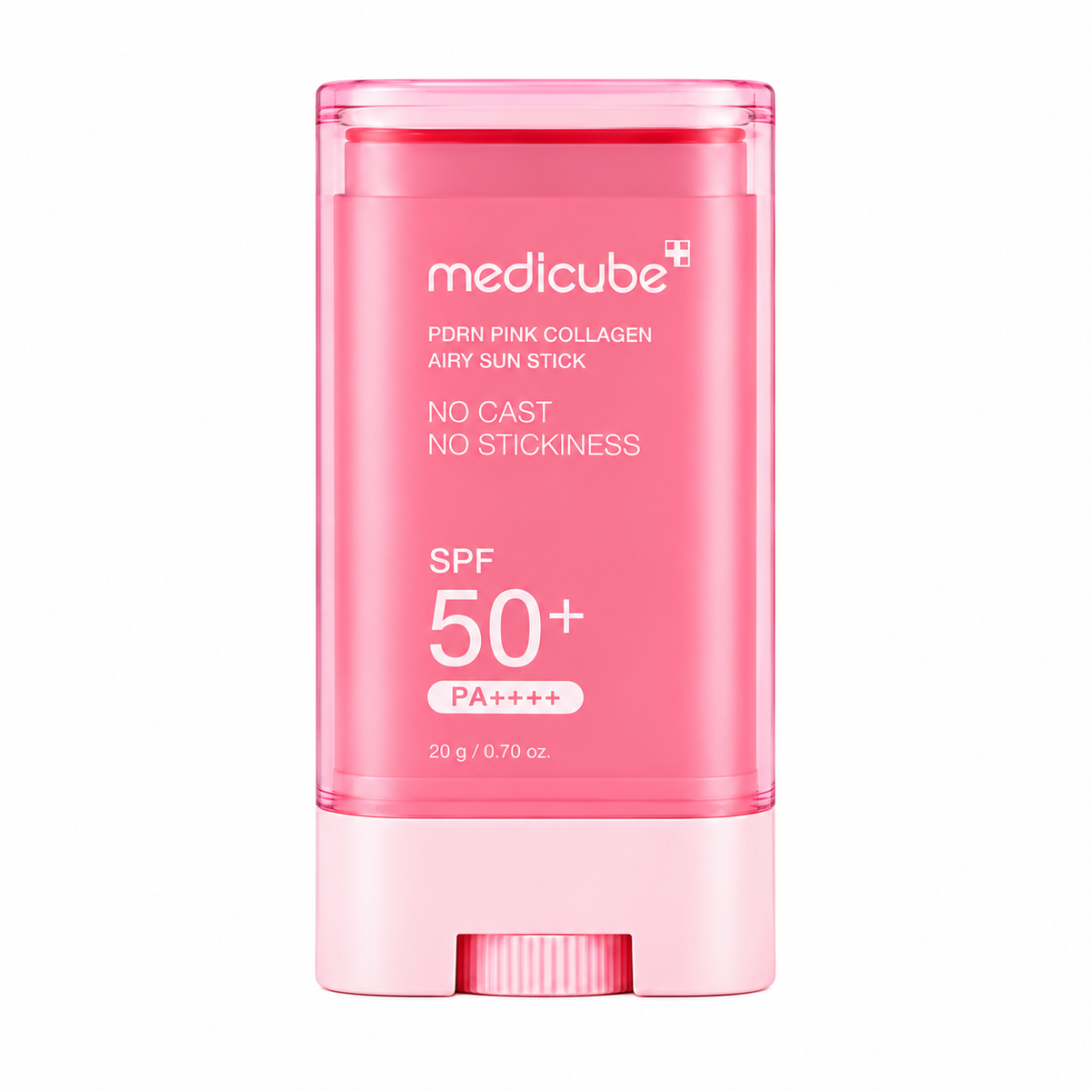 Medicube PDRN Pink Collagen Airy Sun Stick SPF50+ PA++++ 20g Korean sunscreen with PDRN and Collagen for lightweight no-cast, non-sticky daily UV protection in UAE.