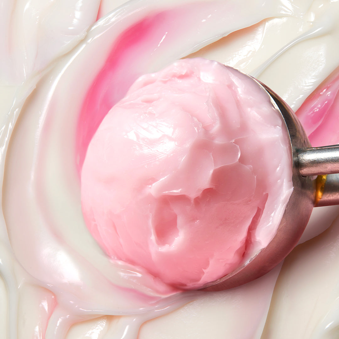 medicube skincare cream in an ice-cream scoop