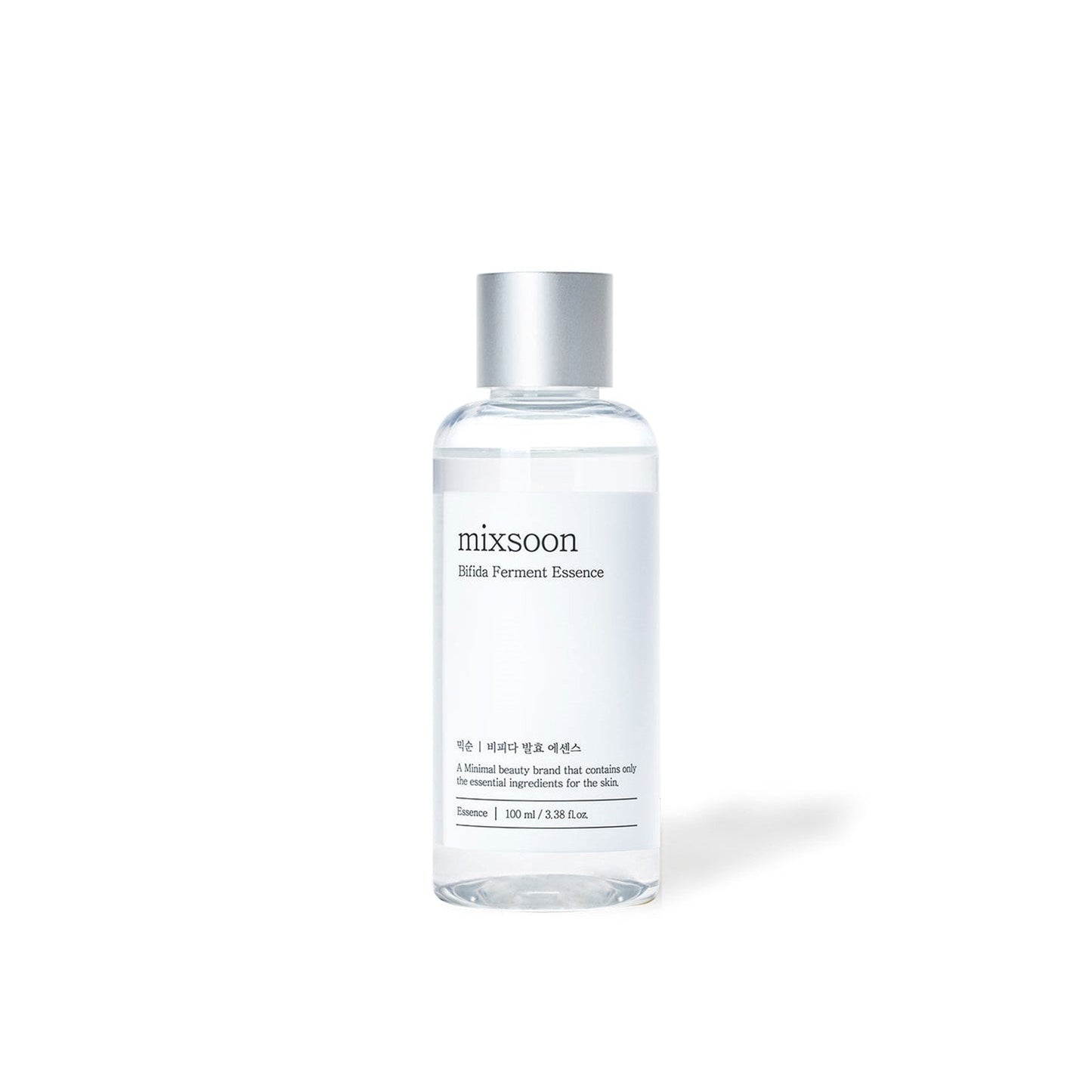 mixsoon Bifida Ferment Essence 100ml minimalist Korean hydrating essence with Bifida Ferment Extract and Glycerin for sensitive skin and moisture-barrier support in UAE.