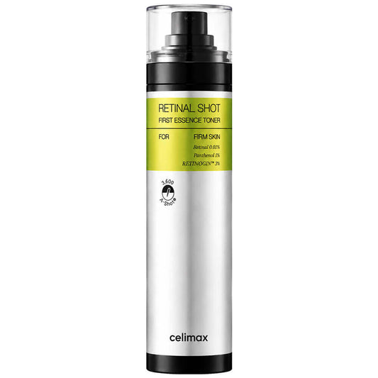Celimax The Vita-A Retinal Shot Tightening First Essence Toner 80ml with 0.01% Retinal, 1% Panthenol and RETINOGIN 3% for firming, pore care and smoother skin in UAE.