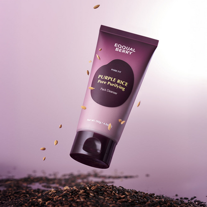 EQQUALBERRY Purple Rice Pore Purifying Pack Cleanser 130g product tube