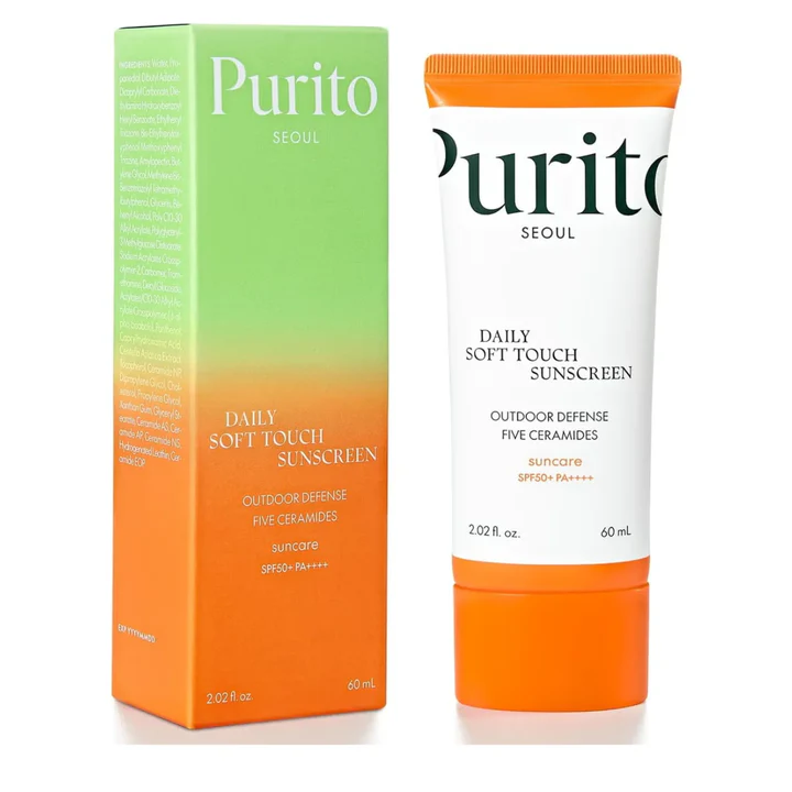 PURITO SEOUL Daily Soft Touch Sunscreen SPF 50+ PA++++ tube with packaging
