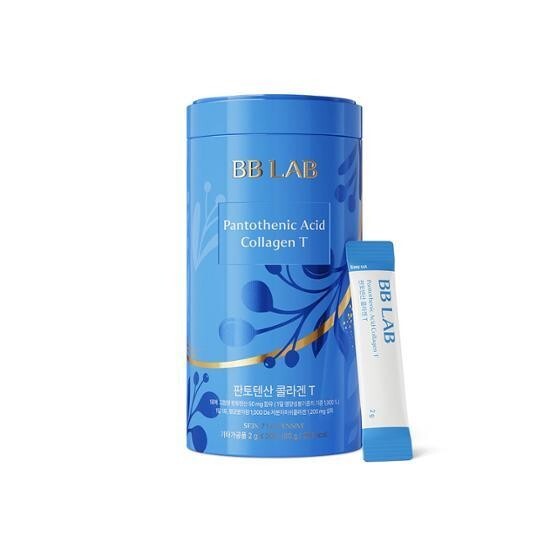 BB LAB Pantothenic Acid Collagen T Korean dietary supplement with low molecular fish collagen, Vitamin B5, and Vitamin C in 30 daily powder sachets for beauty and wellness support available in UAE.