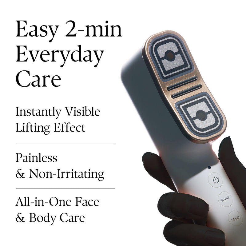 d’Alba Signature Allthera Double Shot Korean RF, dual-ultrasound and cooling beauty device for facial firming, contour care, elasticity and soothing home treatments in UAE.
