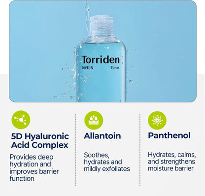TORRIDEN Dive In Low Molecule Hyaluronic Acid Toner 300mL | Hydrating Facial Toner UAE